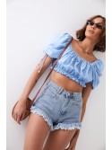 Women\'s shorts with frayed bottoms 7911 - Online store - Boutique